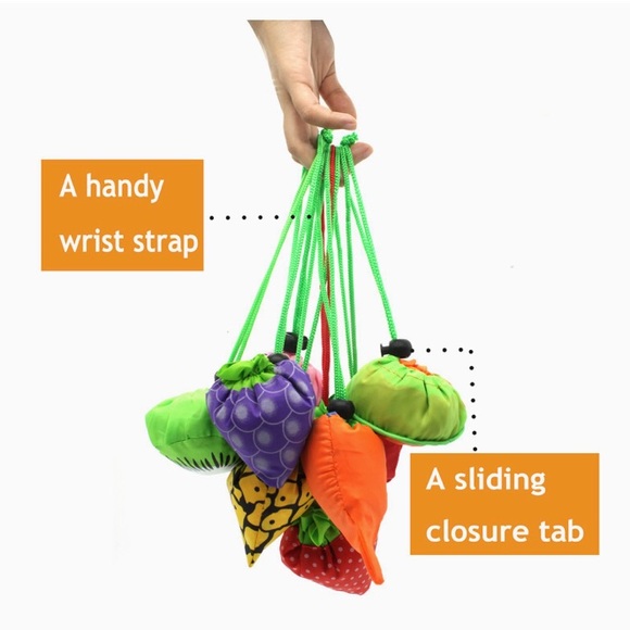 4 Reusable Fruity Bags, Shopping Bag, Grocery Bag - NWOT - Picture 7 of 8